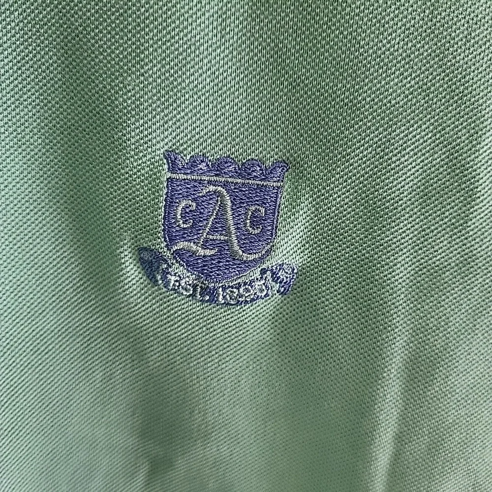 Polo Ralph Lauren Shirt Mens Large Green 100% Pima Cotton‎ Country Club Logo